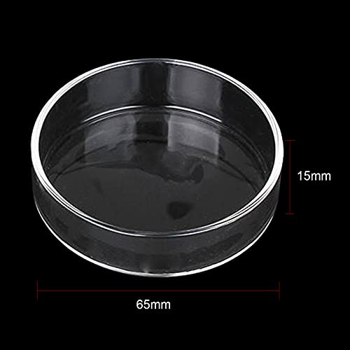 1PCS 60mm/65mm Aquarium Shrimp Feeding Dish, Glass Round Fish Feeder Bowl Reptiles Water Food Dish Clear Dishes Tray - size: Round Bowl: 65MM
