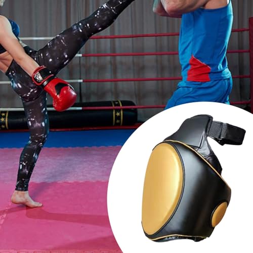 Yiju Kickboxing Thigh Pad Leg Kick Pad Versatile Body Protector Protect Pad for Taekwondo Karate Boxing Coach Trainer Equipment - color: Gold Right
