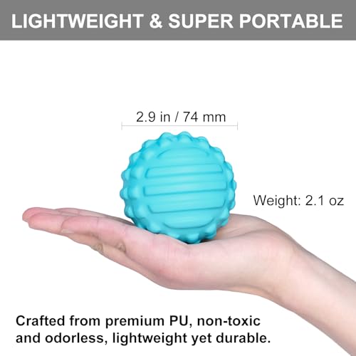 Massage Ball for Deep Tissue and Myofascial Release. 2.9″ Fascia Ball for Muscle Knots, Recovery, Trigger Point Therapy, Pain Relief, Foot Plantar Fasciitis. (Blue) - color: Blue