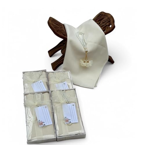 SAIKA 4 PCS Muslim Women Soft Premium Hijab, Scarves Shawl, Long Scarf Wrap, Scarves with Gift package, Islamic gift for her - color: Cream