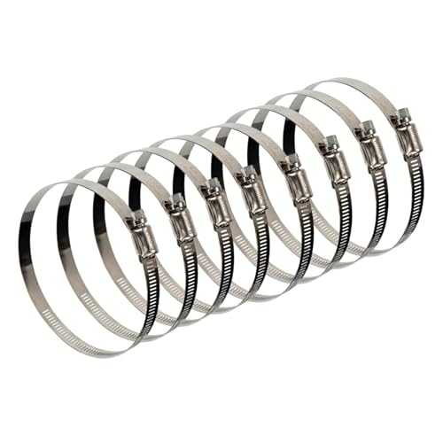 Winlong Stainless Steel 4'' Hose Clamps, 8PK SAE 72 Worm Gear Drive Hose Clamps 3 to 5 Inch (76-127mm) for Automotive Plumbing, 3'', 4'', 3.5'', 3 1/2'', 3 3/4'', 4 1/2'', 4.5'', 4 3/4'' - size: SAE#72 (3" ~ 5") 8PK