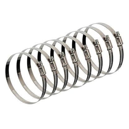 Winlong Stainless Steel 4'' Hose Clamps, 8PK SAE 72 Worm Gear Drive Hose Clamps 3 to 5 Inch (76-127mm) for Automotive Plumbing, 3'', 4'', 3.5'', 3 1/2'', 3 3/4'', 4 1/2'', 4.5'', 4 3/4'' - size: SAE#72 (3" ~ 5") 8PK