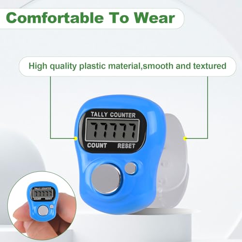 Tally Counter Electronic Finger Counter Digtal Clicker Counter 20pc | 10 Colors 5 Digit LCD Counting For Knitting /Golf /Coaching /Goods Counting/Lap Etc