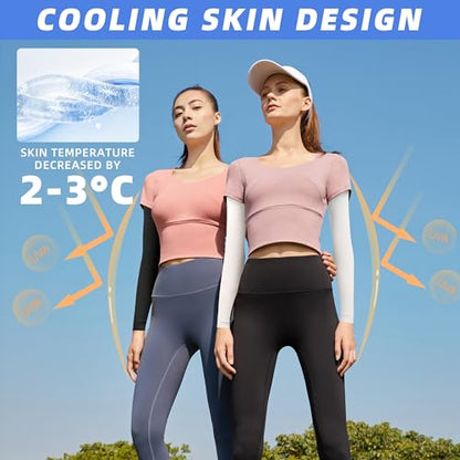 BHYTAKI UV 자외선 차단 팔 슬리브 6쌍, UPF 50 스포츠 쿨링 암 압박 슬리브 남성 여성 청소년용 - color: 블랙 2개+화이트 2개