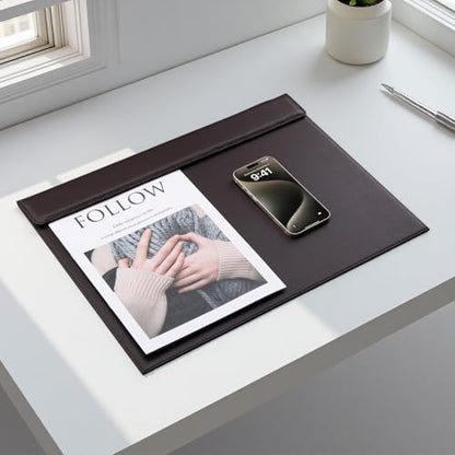 18''x14'' Large Rectangle A3 Desk Writing & Drawing Desk Pad &Board Table Protector Mat with Paper Clip on Top Brown - color: Brown-a189