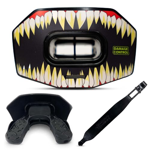 DAMAGE CONTROL Youth Football Mouth Guard – Breathable No Boil Mouthpiece, Protects Lips & Teeth, Works with Braces, Includes Helmet Strap – Sports Gear & Accessories (Symbite) - color: Symbite
