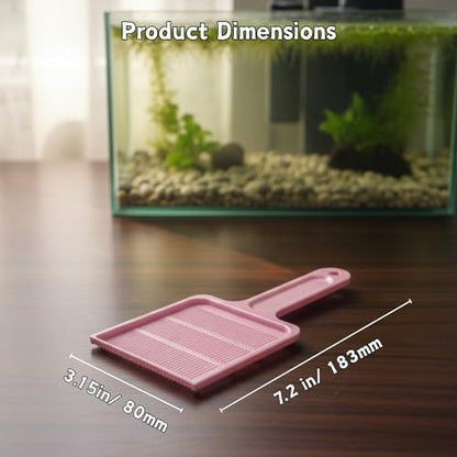 Duckweed Remover Tool for Aquarium, Floating Plant Skimmer | Aquarium & Pond Skimmer Tool for Duckweed, Salvinia and Water Lettuce Removal, Durable Plastic Plant Remover (Pink) - color: Pink