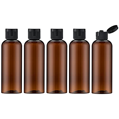 LISAPACK 3.4 oz Travel Bottles for Toiletries, Plastic Shampoo Containers - color: Brown