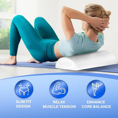 Yes4All Medium Firm Half Foam Rollers for Post-Workout Relaxation, 12/18/24/36 inch PE Foam Roll for Back Massage & Yoga Exercise - color: White, style: 36-inch