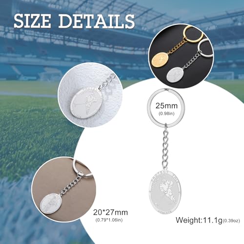 Dreamtimes St. Sebastian Medal Keychain for Men Women Stainless Steel Religious Saint Patron of Athletes Catholic Keychain - style: Hockey-s