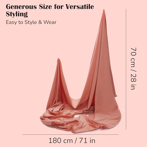 Premium Jersey Hijab Scarves -Turban Head Wraps for Women, Fashion Headbands Long Plain Muslim Shawls - color: Light Orange