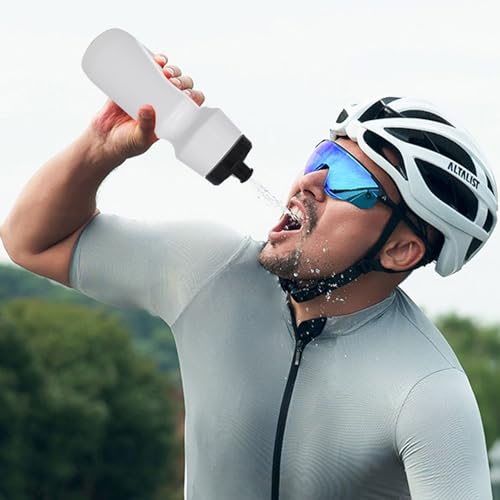 10 Pack 27 oz Sports Water Bottles Sports and Fitness Squeeze Water Bottles BPA Free come with 16 pcs Chalk Labels, 1 Pen - size: 27oz 10pack(White)