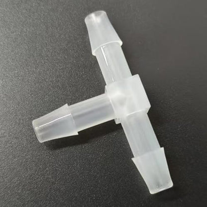 3 Way Tee Connector Equal Barbed T-Fitting 3 Way Hose Barb Adapter for Laboratory Biochemical Analytical Instruments Food Machinery Aquarium Equipment 100pc/pk (6.4mm 1/4'' Sq) - size: 6.4mm 1/4'' Sq