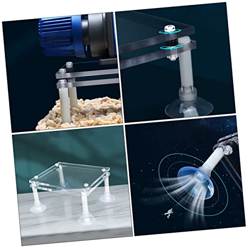 balacoo Submersible Pump Shockproof Pad Water Pump Holder Rack with Suction Cup Transparent Bracket for Fish Tank Stable Aquarium Accessories 4.72 X 3.93 X 1.37 in