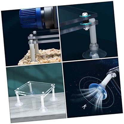 balacoo Submersible Pump Shockproof Pad Water Pump Holder Rack with Suction Cup Transparent Bracket for Fish Tank Stable Aquarium Accessories 4.72 X 3.93 X 1.37 in