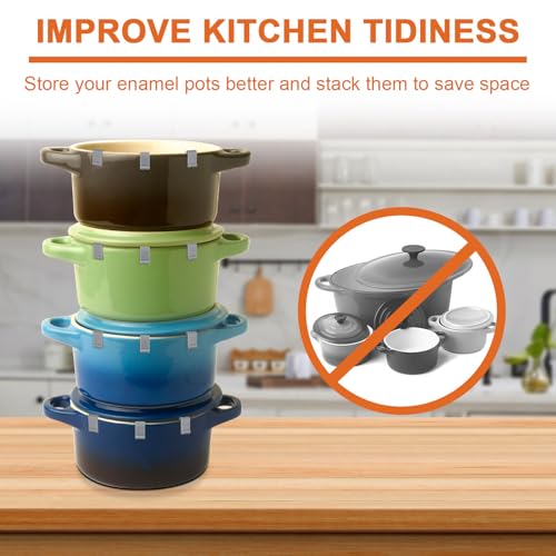 12pcs Silicone Dutch Oven Lid Clips - Flexible Bumper Non-Slip Pan Protectors (gray) - color: gray