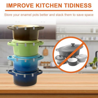 12pcs Silicone Dutch Oven Lid Clips - Flexible Bumper Non-Slip Pan Protectors (gray) - color: gray
