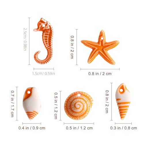 TENDYCOCO Mini Beach Seashells Sea Star Seahorse Natural Conch for Home Decorations Beach Theme Party Wedding DIY Crafts Fish Tank Vase Fillers Bonsai Decor 48pcs