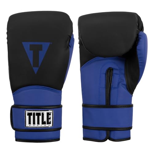 TITLE Boxing Conquest Training Boxing Gloves - color: Black/Blue, size: 16 oz