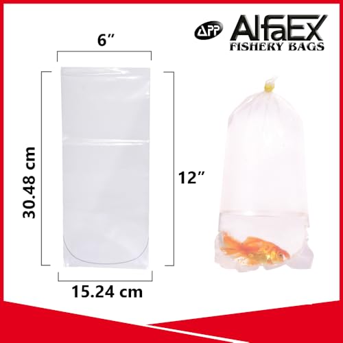 Fishery Bags 6 Inches Leak Proof Rounded Bottom Corners Clear Plastic Fish Bags for Marine and Tropical Fish Transport. (6" x 12" / 100 Pack / 2 Mil) - size: 6" x 12" / 100 Pack / 2 Mil