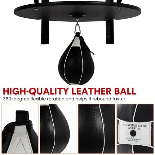 Speed Bag Platform Kit, 24" Heavy Duty Wall Mount Boxing Training Equipment with 180°/360° Swivel, Adjustable Punching Ball Platform for Home Gym Boxing Training
