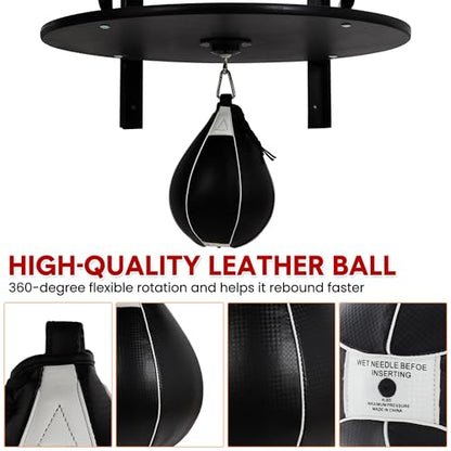 Speed Bag Platform Kit, 24" Heavy Duty Wall Mount Boxing Training Equipment with 180°/360° Swivel, Adjustable Punching Ball Platform for Home Gym Boxing Training