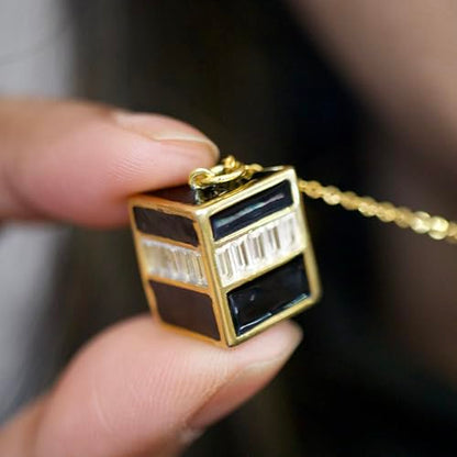 Bolenvi Gold Kaaba Necklace by MAHJ - Muslim Islamic Ramadan Hajj Umrah Eid Gifts, 14K Plated Pendant Necklace, Allah Mecca, Saudi Arabia, Arabic Islamic Jewelry For Women & Men