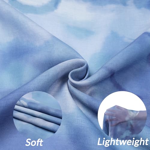 Printed Hijab for Women Printing Hijab Scarf for Women Muslim Islamic Prayer Clothes 1pc Muslim Women's Khimar - color: Misty Ocean Blue