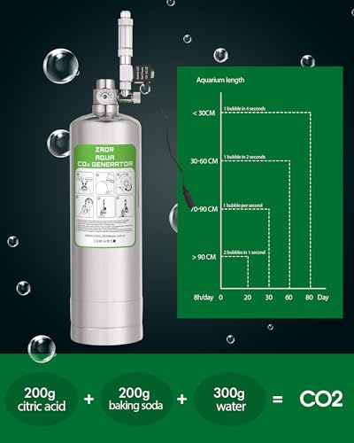 2L Aquarium Co2 System with Pressure Gauge for Aquarium Plants | Automatic Pressure Relief Valve Bubble Counter，Stable Output - size: 2L-Single Gauge