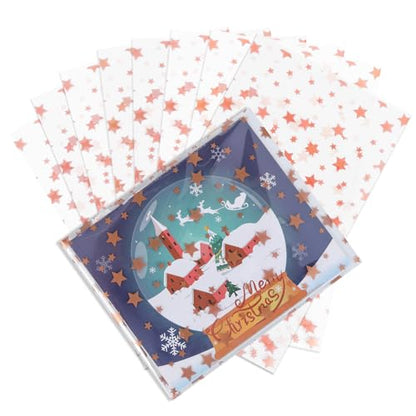 COQOFA 100 Pcs 4x 6 In Star Self-Sealing Cellophane Treat Bag, Clear Cookie Candy Bags Resealable Cellophane Gift Goodie Bag OPP Plastic Party Favor Bags for Bakery,Wedding,Birthday,Baby Shower ,Self Adhesive for Packaging (Rose Gold) - color: Rose Gold(S