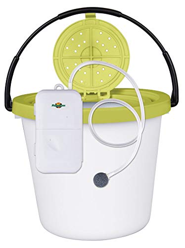Flambeau Outdoors 8 Qt Insulated Bait Bucket and Aerator Kit, Lime Green | 8 qt insulated minnow bucket with vented lid plus Portable Aerator One. 40-hour runtime, air hose and stone included