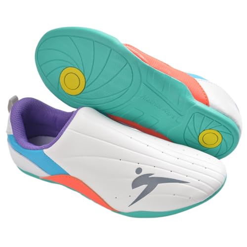 Taekwondo Karate Martial Arts Shoes, Lightweight and Breathable Boxing Shoes for Kids Youth Adult, Unisex - color: White & Green, size: 3.5