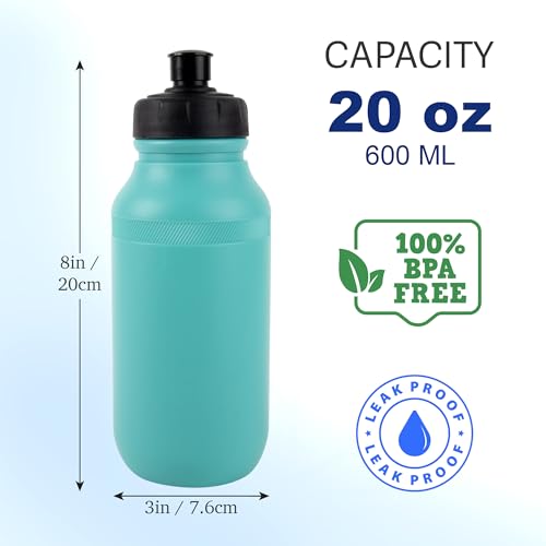 Trail maker Reusable Leakproof Water Bottles, 20 Oz. BPA Free Pull Top Cap & Squeeze for Water & Sports Drinks, 50 Pack - size: (50 Pack) 20 Oz.