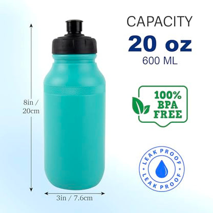 Trail maker Reusable Leakproof Water Bottles, 20 Oz. BPA Free Pull Top Cap & Squeeze for Water & Sports Drinks, 50 Pack - size: (50 Pack) 20 Oz.