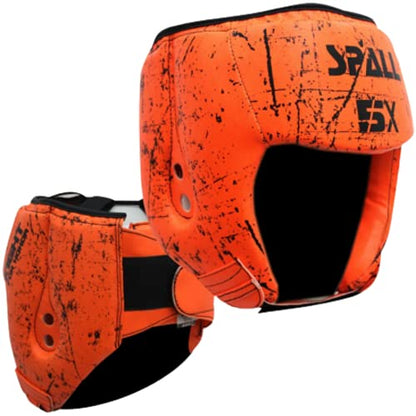 Spall Pro Boxing Headgear, Sparring Helmet for Fighting Sports Karate Boxing Martial Arts MMA and Taekwondo - color: Orange