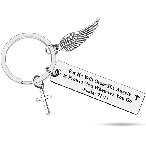 Bible Verse Keychain Christian Gift Religious Jewelry Bible Verse Gift for Women Men Easter Prayer Christian Jewelry for Friend Religious Keychain Easter Prayer Keyring Christmas Birthday Presents