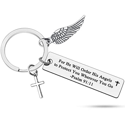 Bible Verse Keychain Christian Gift Religious Jewelry Bible Verse Gift for Women Men Easter Prayer Christian Jewelry for Friend Religious Keychain Easter Prayer Keyring Christmas Birthday Presents