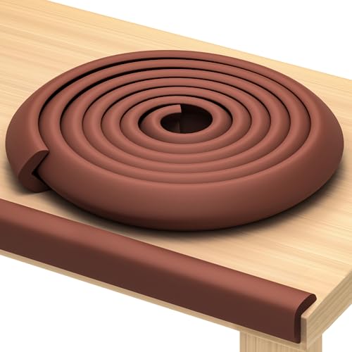 Furniture Edge Guards | 16ft Protective Protective Foam Cushion | Baby Child Proofing Set NonToxic for Table, Fireplace, Countertop | Brown - color: Brown, size: 16ft