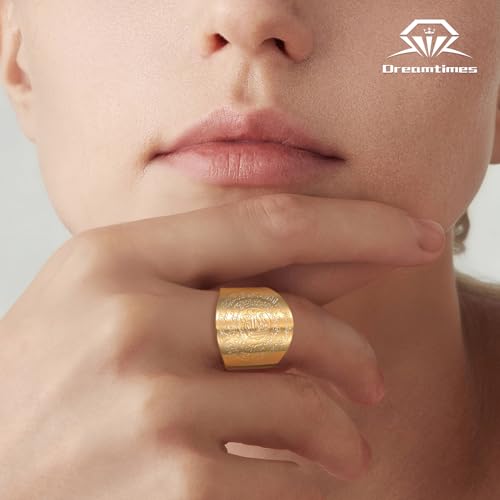 Dreamtimes Islamic Ayatul Kursi Ring for Women Men Muslim Quran Allah Rings Ayatul Kursi Arabic Calligraphy Adjustable Open Ring for Men Islam Eid Ramadan Gifts - style: Gold-1