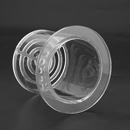 Acrylic Transparent Feeder Cover, Fish Tank Breeding Protection Cover, 2 - Inch Outer Diameter with Ring Base for Blocking Fish and Gravel from Drain Pipe