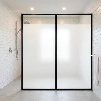 Frosted Window Film for Privacy, Static Cling Vinyl, 17.5"x 157.4" | 3in Privacy | Blocks Silhouettes, Lets Soft Light. No Glue, Residue-Free. UV/Water Resistant, Reusable. For Rooms/Bath/Office - size: 17.5"x 157.4"