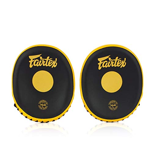 Fairtex FMV15 Focus Mitts, Muay Thai Boxing Precision Punching Target Pads - color: Black/Gold