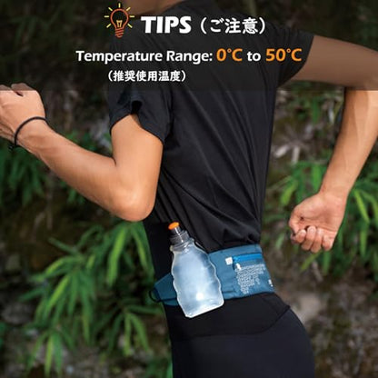 TRIWONDER Running Water Bottle Handheld Plastic Flask Hydration Vest Packs Waist Belt Replacement for Runners Marathon Cycling Hiking - color: 02 Water Bottle with Clip - 250ml/8.5oz - 1 Pack