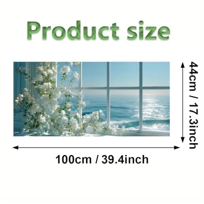 Window Privacy Film 39.37 x 17.3 in Rose Ocean View Static Cling - color: Colorful0302