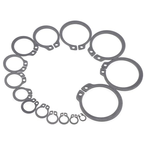290PCS C-Clips External Retaining Ring Assortment Kit, Black | Phosphate Black Finish