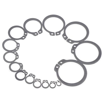 290PCS C-Clips External Retaining Ring Assortment Kit, Black | Phosphate Black Finish