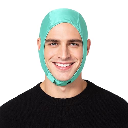 Full Cover Wrestling Headgear Grappling Hair Cap with Open Ears Judo Head Protector for Party - color: Light Green