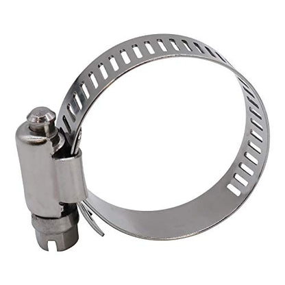 1.25 inch Hose Clamp Full Stainless Steel Worm Gear: 21mm - 44mm, 10 Pack | ROADFORMER 1.25 hose clamp SAE 20 Size, 1/2" Band Width, smoothly install and precisely fit hose & pipe size - size: 1.25" Hose Clamp 21mm - 44mm (0.83" - 1.73")