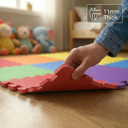 FlooringInc Baby Play Mat for Floor, Extra Large 2'x2' Foam Floor Tiles for Kids, Soft Interlocking Puzzle Mat, 1/2 Inch Thick, Non-Toxic EVA (Rainbow, 24 Tile Pack, 96 Sq Ft) - size: 24 Tile Pack