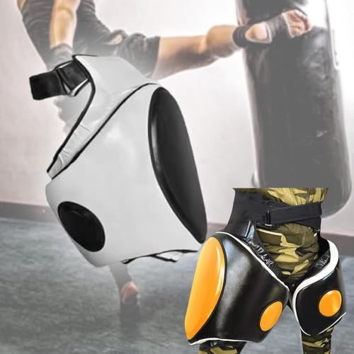 Colaxi Kick Boxing Thigh Pad,Kicking Striking Body Pad,Kickboxing Muay Thai Kickboxing Women Men Workout,Boxing Training Foot Target - color: left white